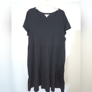 Time and Tru Midi Dress Black Size XL, #casual #goth #beach #neutral